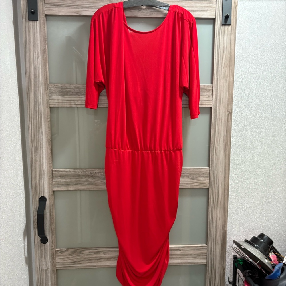 VENUS Vibrant Red Open Back Long Sleeve